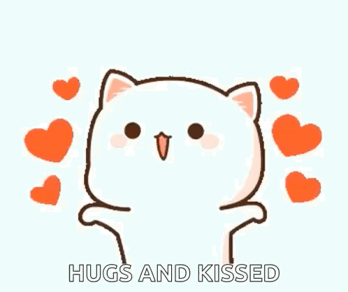 Cartoon Cat Hugging And Kissing GIF