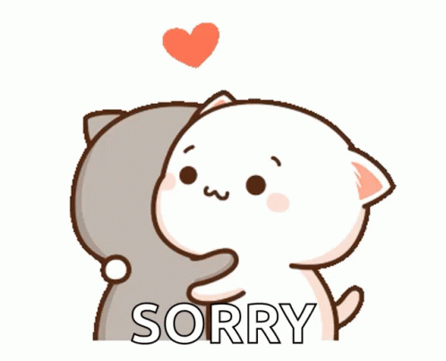 Cartoon Cat Hugging Another Cat Saying Sorry