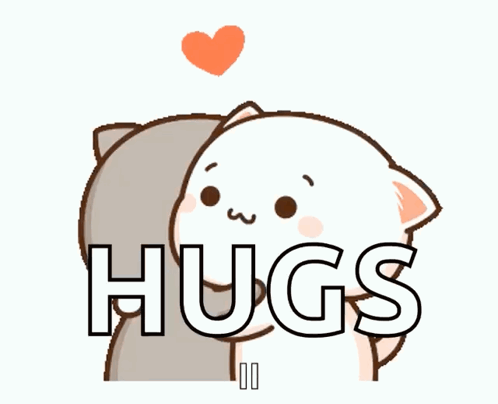 Cartoon Cat Hugging Another With Hugs