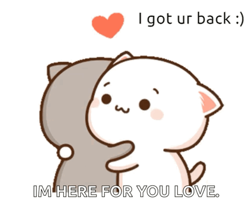 Cartoon Cat Hugging Cat I Got Ur Back