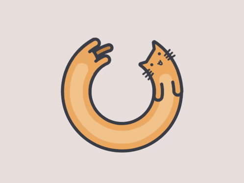 Cartoon Cat in Circle
