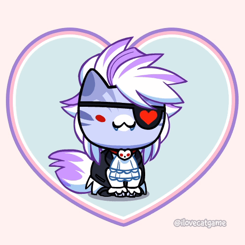 Cartoon Cat in Heart With Ilovecatgame
