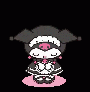 Cartoon Cat In Maid Outfit And Hat GIF