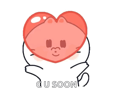 Cartoon Cat in Red Heart with Cu Soon