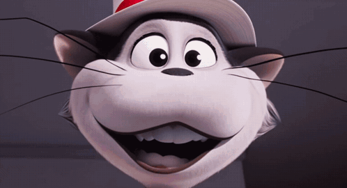 Cartoon Cat in Top Hat Smiling
