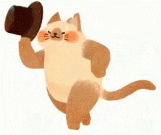 Cartoon Cat In Top Hat Waving GIF