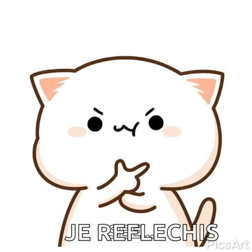 Cartoon Cat Je Reflechis