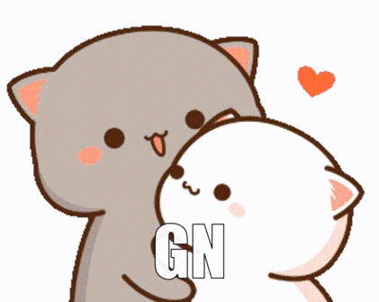 Cartoon Cat Kissing Another Cat With Gn at Bottom