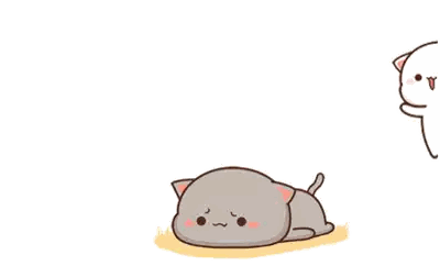 Cartoon Cat Laying Beside White Cat