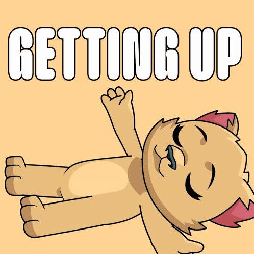 Cartoon Cat Laying On Back Getting Up GIF
