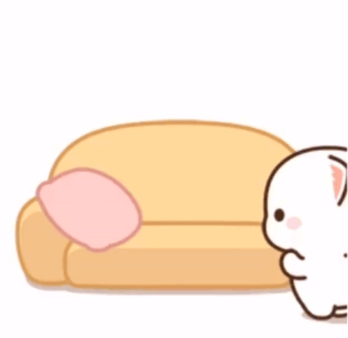 Cartoon Cat Laying on Couch Goodnight