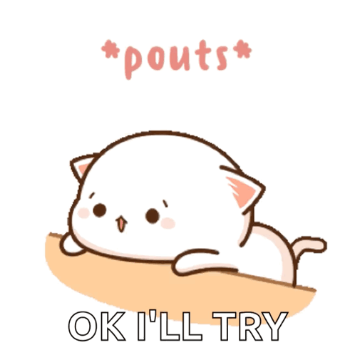 Cartoon Cat Laying on Table Ok I'll Try
