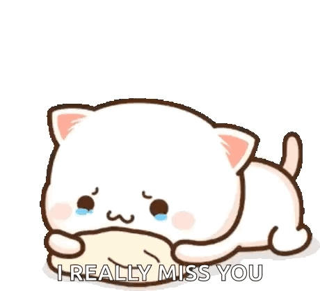 Cartoon Cat Lying Down Crying Holding Bread
