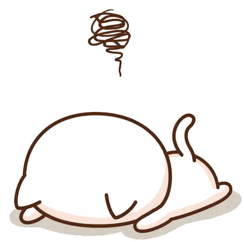 Cartoon Cat Lying Down With Swirl