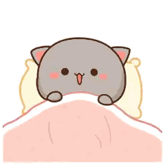 Cartoon Cat Lying in Bed