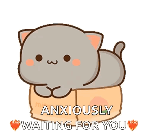 Cartoon Cat Lying On Cardboard Box Anxiously Waiting For You GIF
