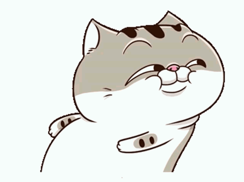 Cartoon Cat Making Face Eyes Closed