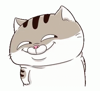 Cartoon Cat Making Funny Face With Eyes Closed