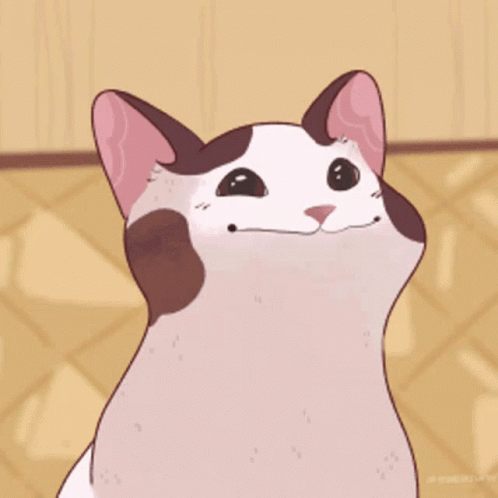 Cartoon Cat Mouth Wide Open Looking Up GIF