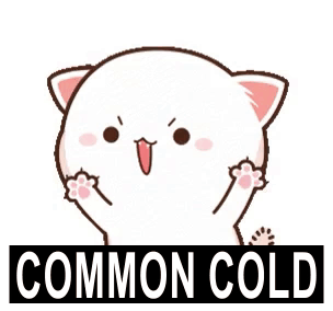 Cartoon Cat Paws In Air Saying Common Cold GIF