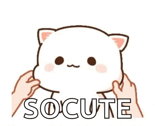 Cartoon Cat Petted by Two Hands Socute