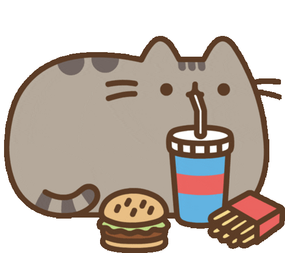 Cartoon Cat Pusheen Eating Mcdonalds Meal GIF | GIFDB.com