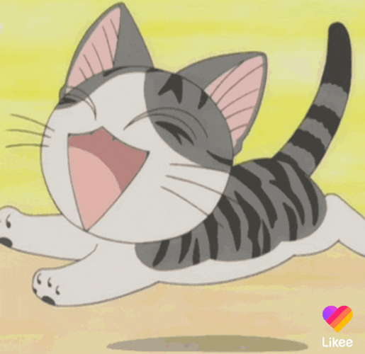 Cartoon Cat Running Happily GIF