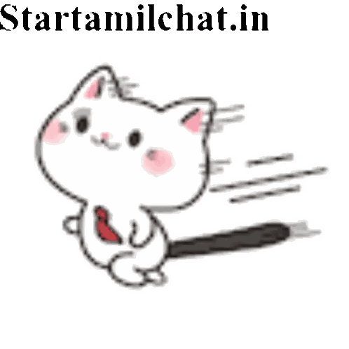 Cartoon Cat Running With Pen