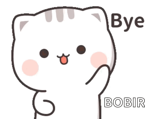 Cartoon Cat Saying Bye
