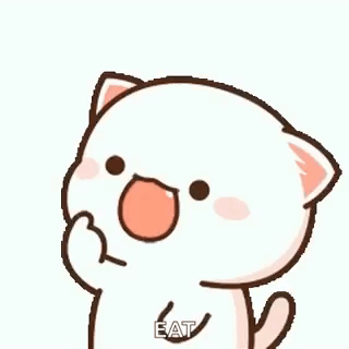 Cartoon Cat Saying Eat