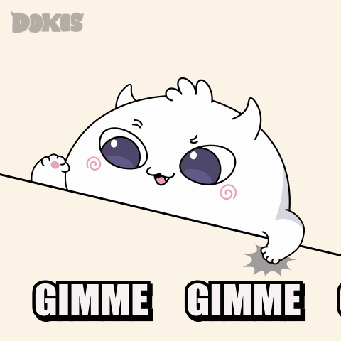 Cartoon Cat Saying Gimme Gimm