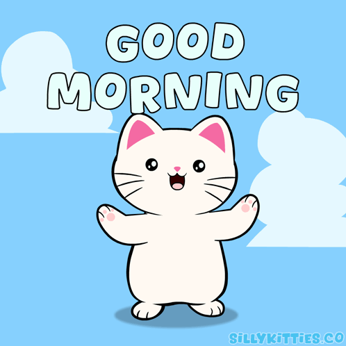 Cartoon Cat Saying Good Morning