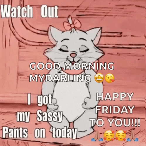 Cartoon Cat Saying Good Morning