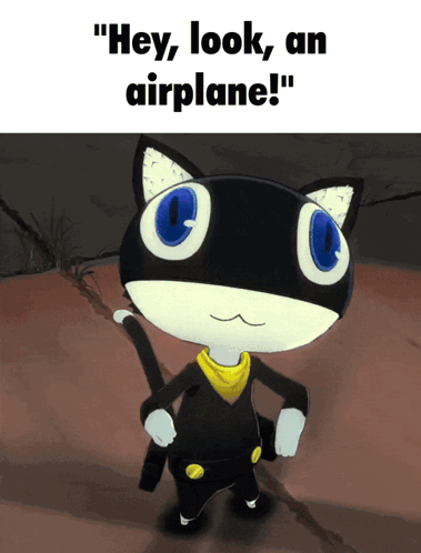 Cartoon Cat Saying Hey Look An Airplane