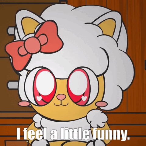 Cartoon Cat Saying I Feel Funny GIF