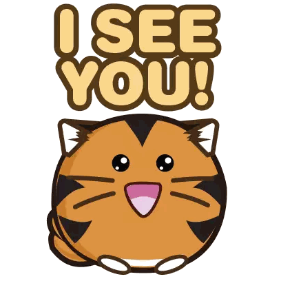 Cartoon Cat Saying I See You