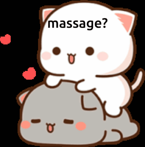 Cartoon Cat Saying Massage Massaging Another Cat