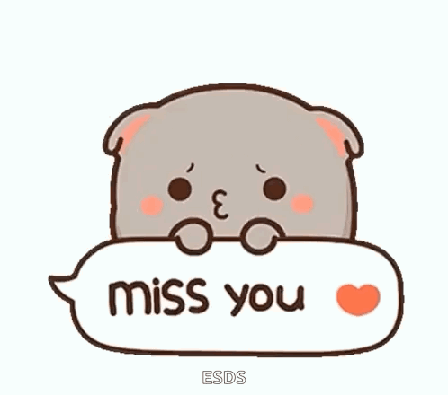 Cartoon Cat Saying Miss You With Heart