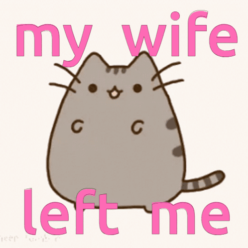 Cartoon Cat Saying My Wife Left Me GIF