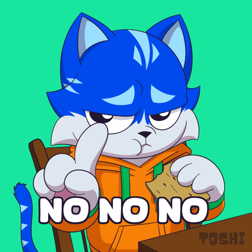 Cartoon Cat Saying No No No