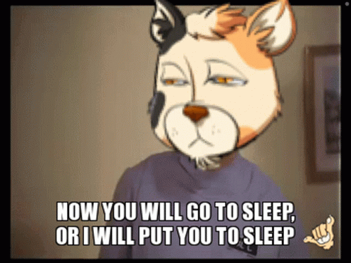 Cartoon Cat Saying Now You Will Go To Sleep