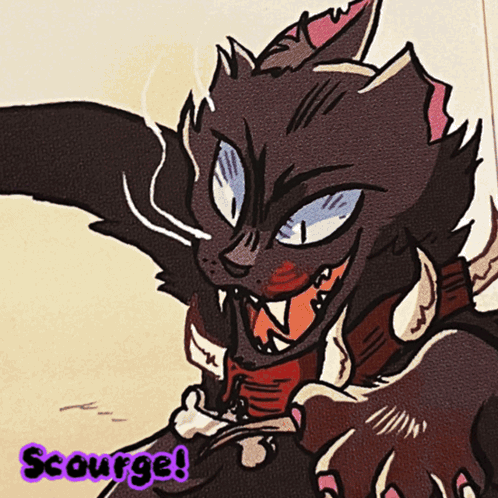 Cartoon Cat Saying Scourge