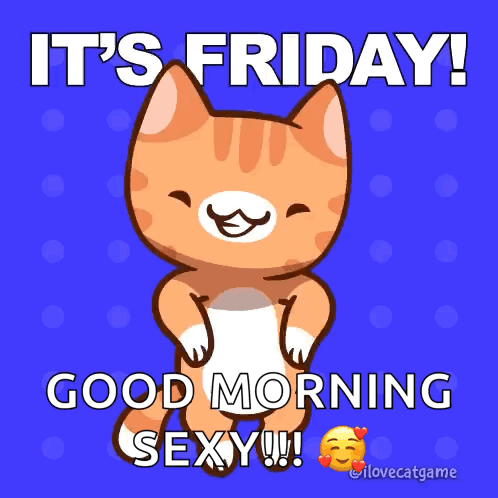 Cartoon Cat Says Friday Good Morning Sexy