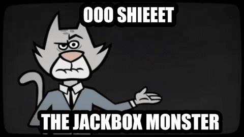 Cartoon Cat Says Jackbox Monster