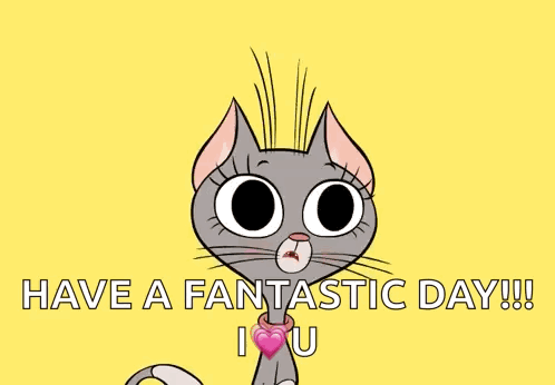 Cartoon Cat Screaming Yey It's Friday