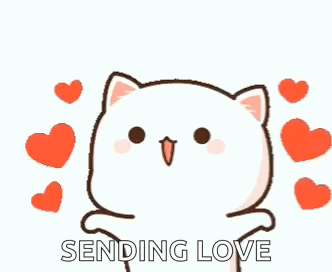 Cartoon Cat Sending Love
