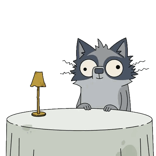Cartoon Cat Sitting at Table