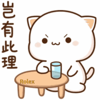 Cartoon Cat Sitting at Table with Water