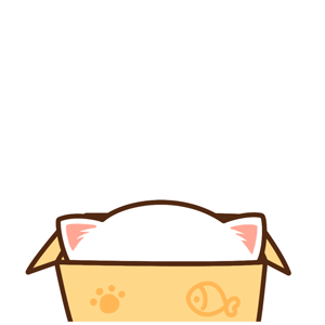 Cartoon Cat Sitting in Cardboard Box Saying Hello