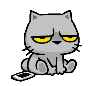 Cartoon Cat Sitting Next to Cell Phone